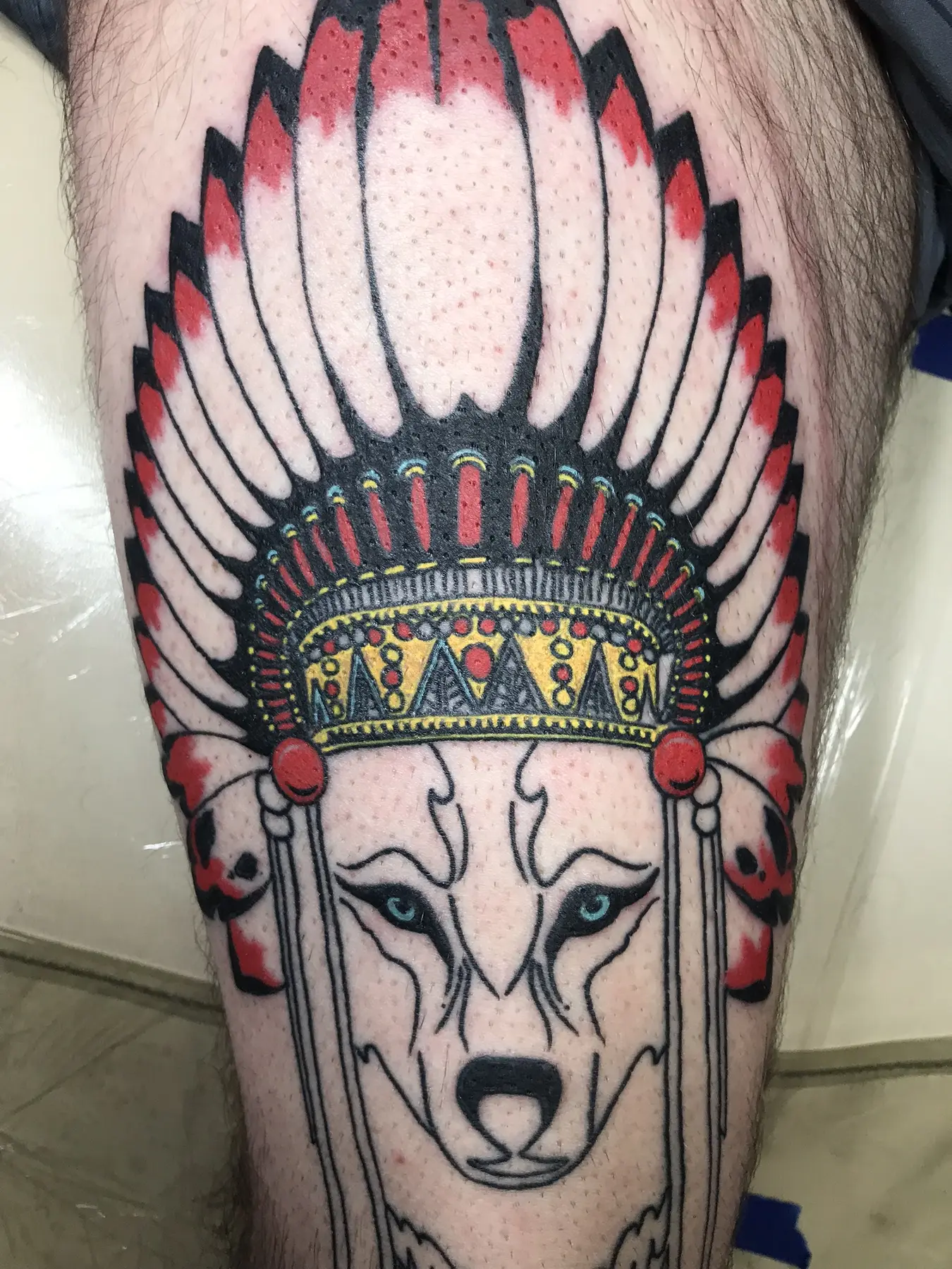 Wolf headdress by Josh Poindexter